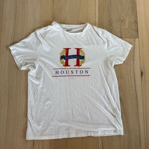 New Look Off White Houston Texas Regular Fit Short Sleeve Tee Shirt Size Large
